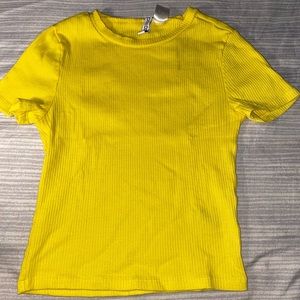 H&M basic yellow ribbed top
